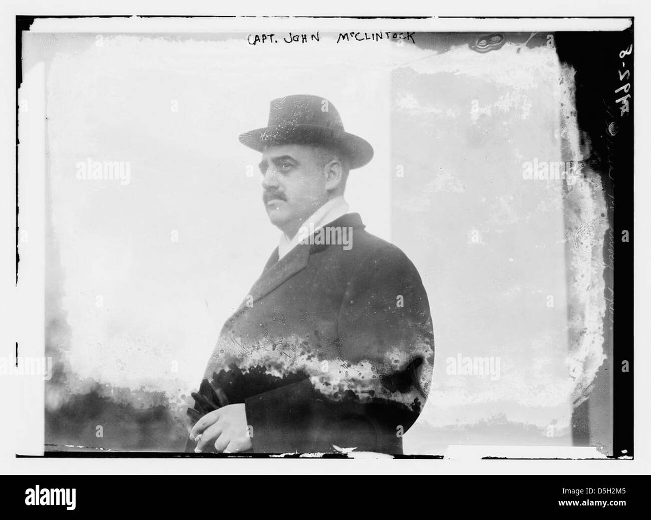 A portrait of Captain John McClintock, a member of the New York City Police Department. The image captures McClintock's role in law enforcement during the early 20th century. Stock Photo