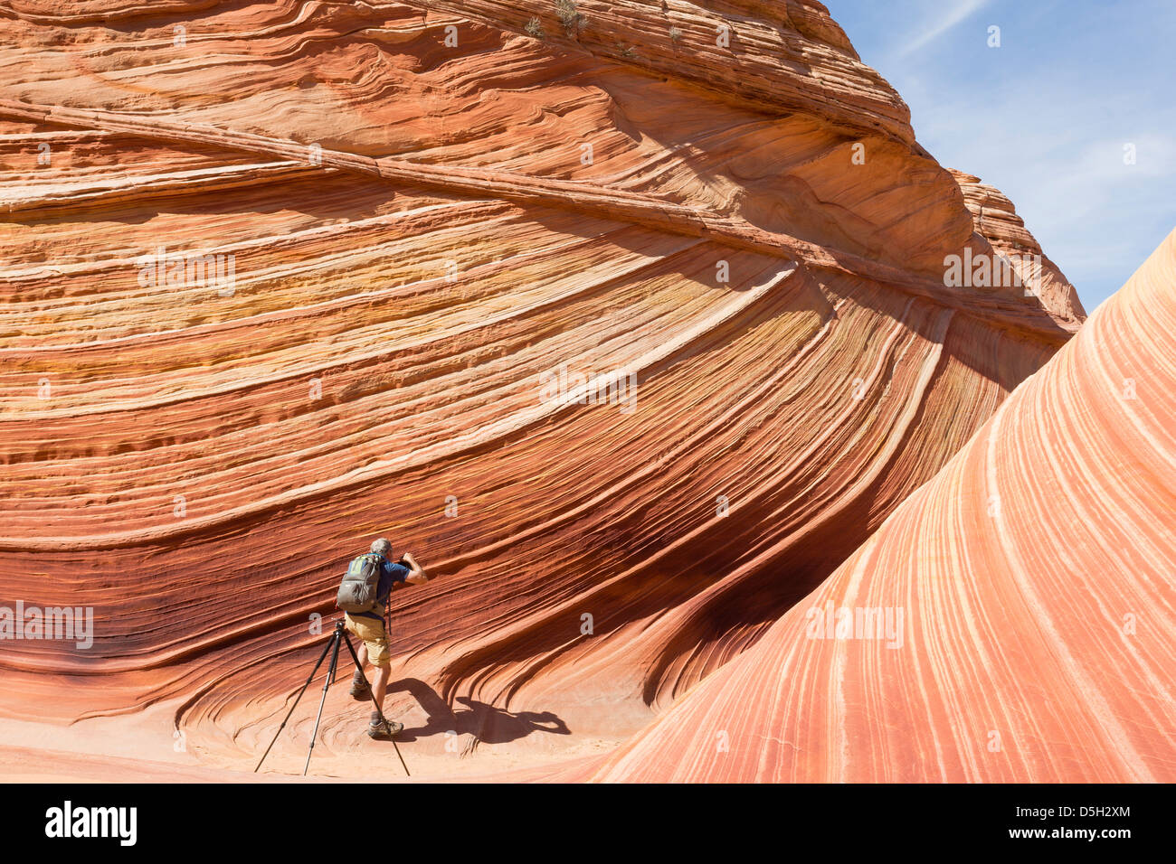 Photographer At The Wave Colorful Sandstone Rock Formation Located