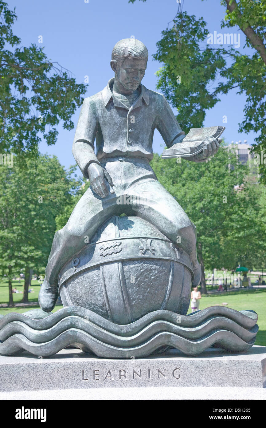 Statue to 'Learning' in Boston Common, Boston, Ma., UYSA Stock Photo