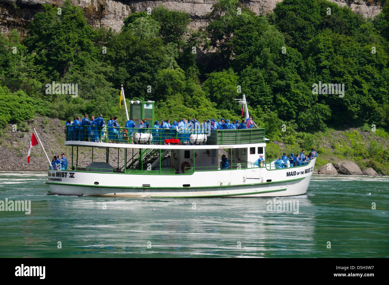 Canada, Ontario, Niagara Falls. Maid of the Mist sightseeing boat. Stock Photo