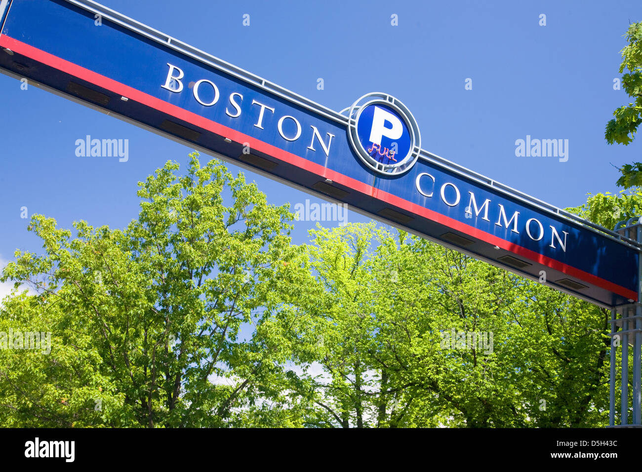 Boston Common street sign, Boston, Ma., New England, USA Stock Photo