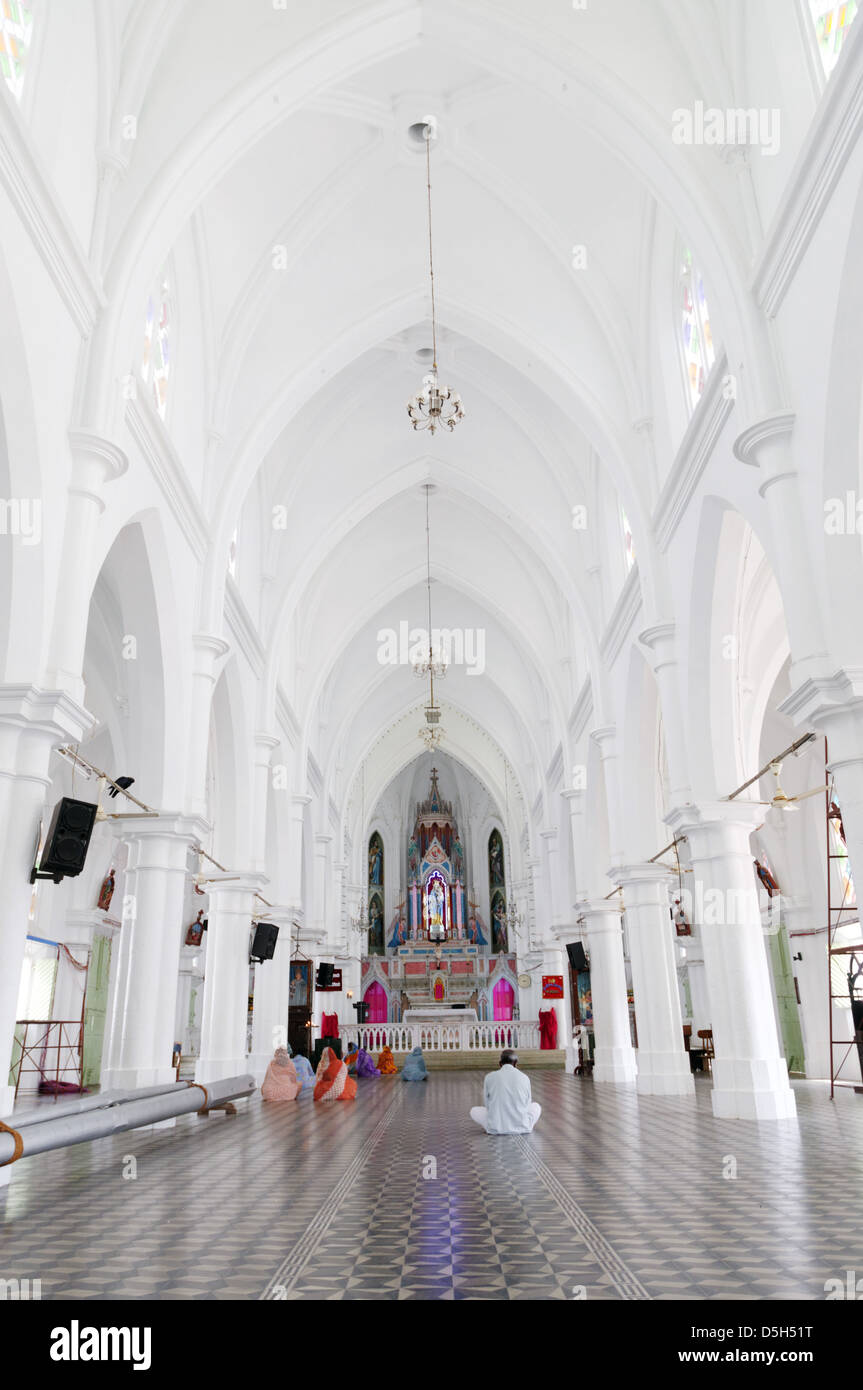 Inside Our Lady of Ransom church in Kanyakumari South India Stock Photo