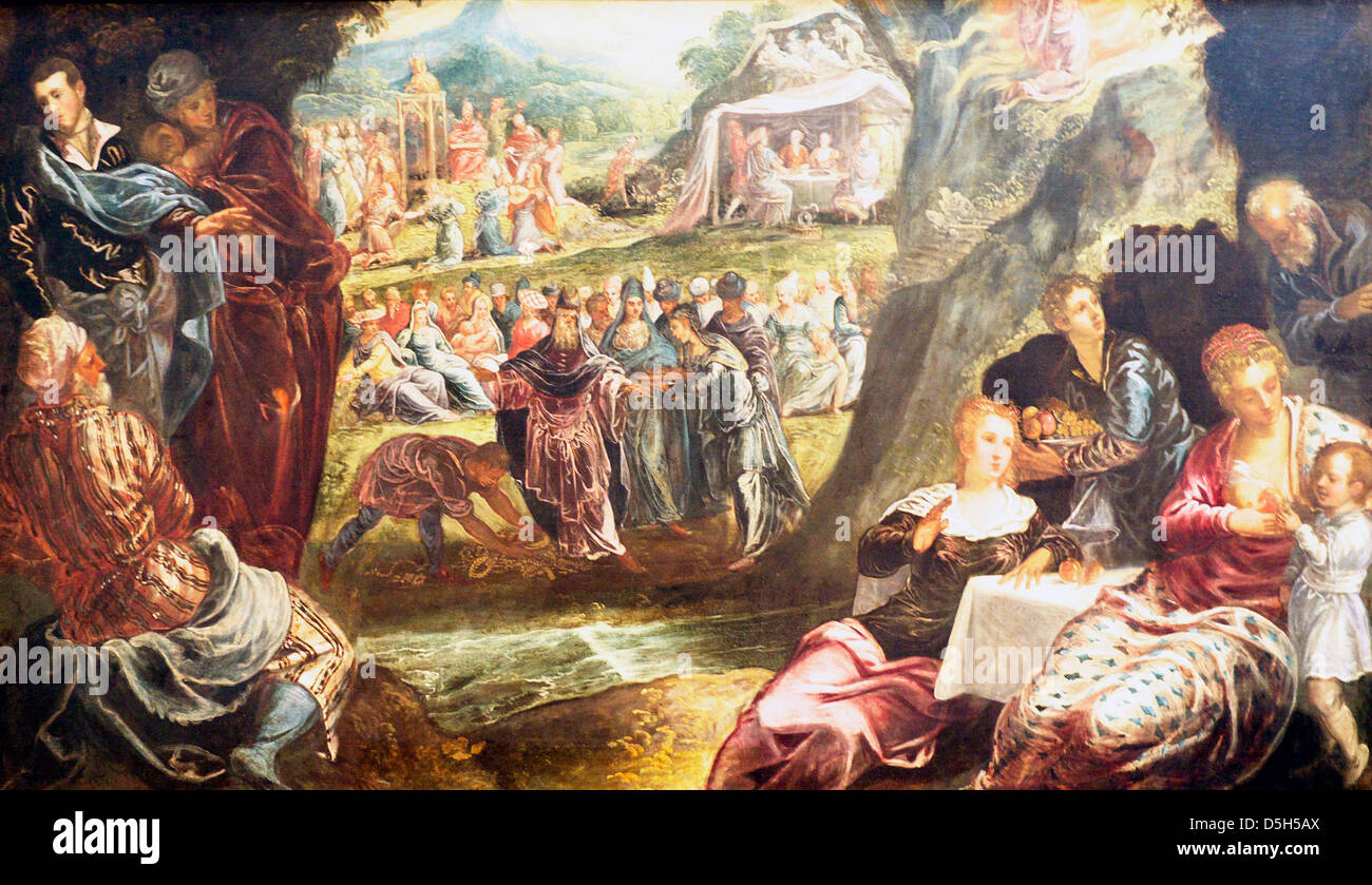 The Worship of the Golden Calf - Jacopo Tintoretto Stock Photo