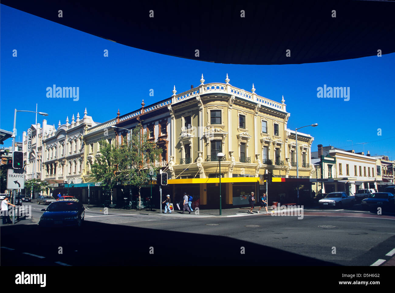 Australia, Tasmania, Launceston, Victorian streetscape at George Street / Brisbane Street, The Avenue Stock Photo