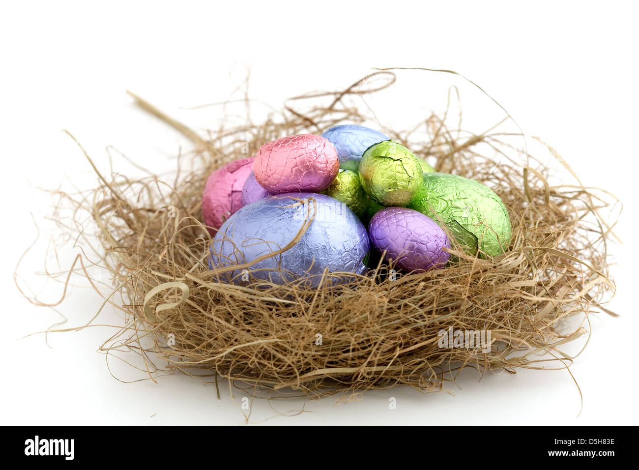 Colorful easter eggs isolated on white background Stock Photo - Alamy