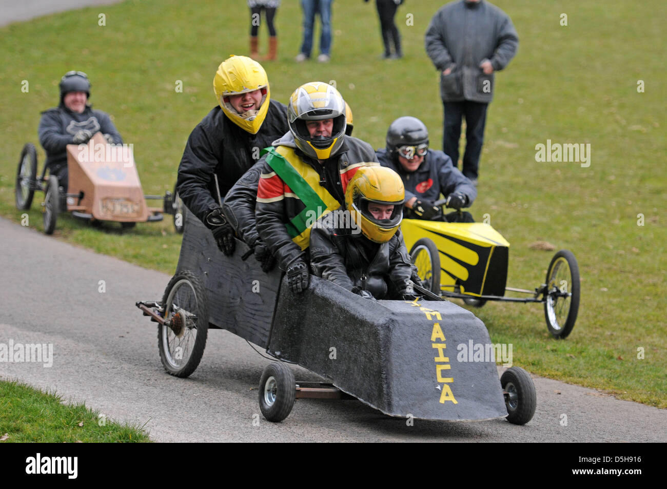 Soap box racing in Swansea, UK Stock Photo Alamy