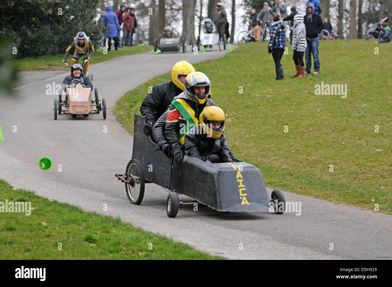 Soap box racing in Swansea, UK Stock Photo Alamy