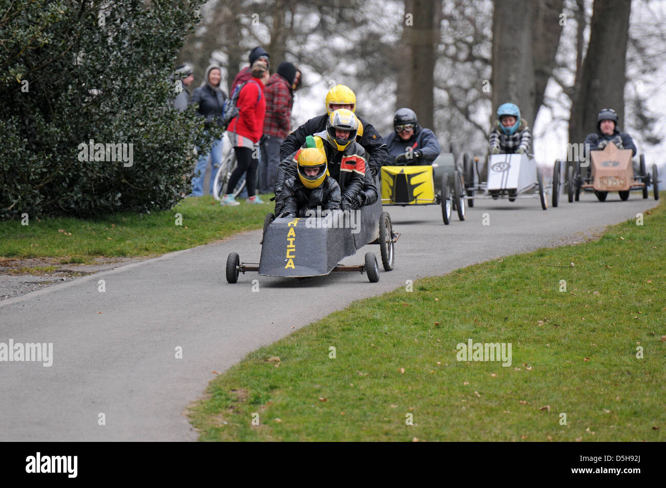 Soap box racing in Swansea, UK Stock Photo - Alamy
