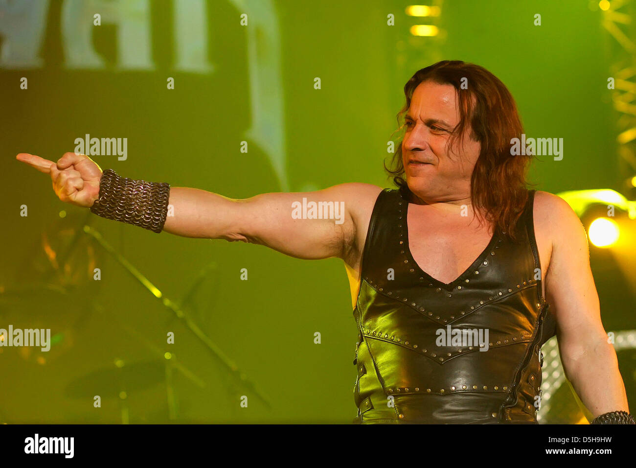 Eric Adams, lead singer of heavy metall band Manowar, sings during a  concert at the Death to Infidels World Tour 2010 in Cologne, Germany, 31  January 2010. Photo: Revierfoto Stock Photo - Alamy