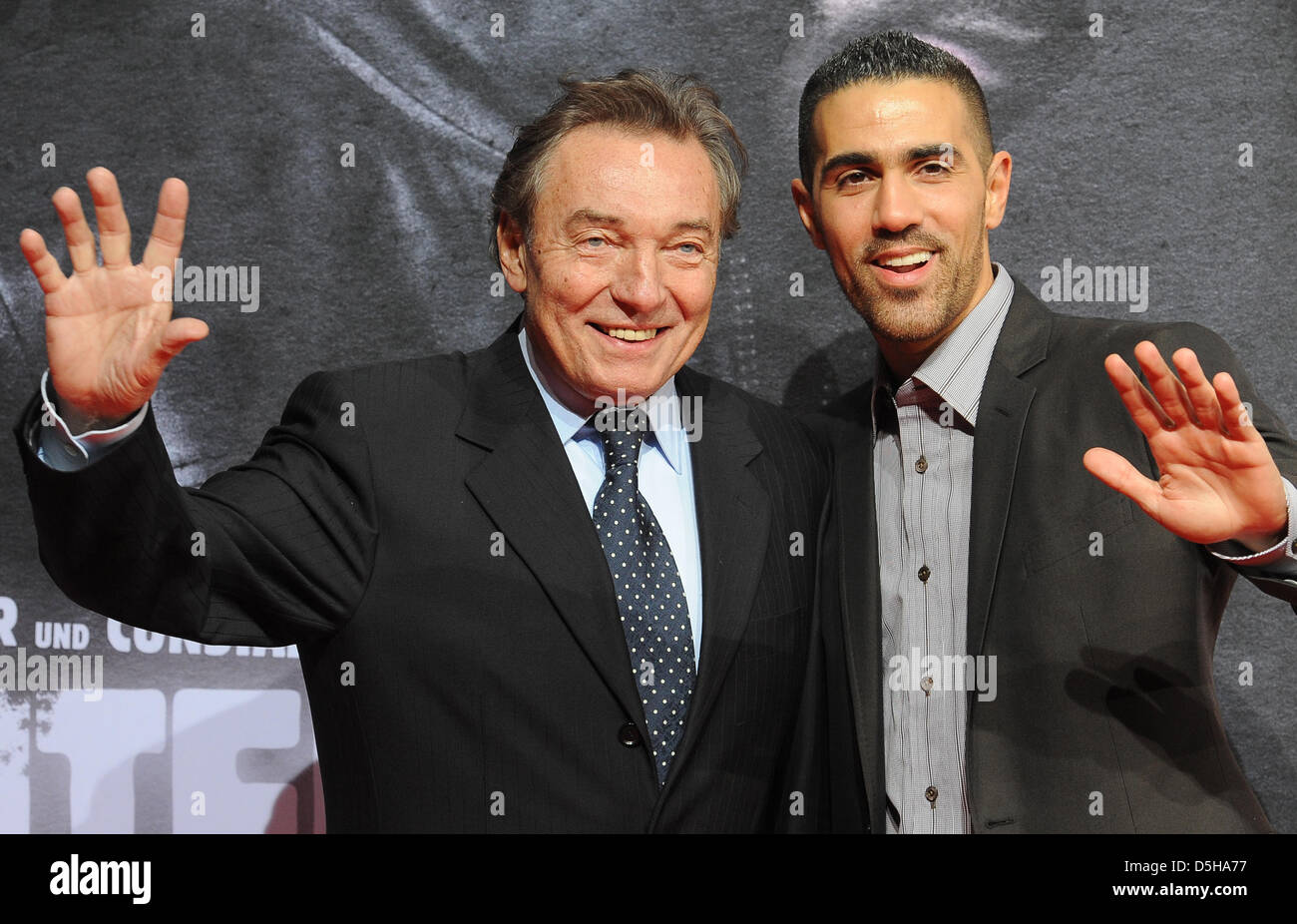 Czech singer Karel Gott (L) and German rapper Bushido (R) arrive for the  premiere of the film 'Times Change You' in Berlin, Germany, 03 February  2010. The biopic on German rapper Bushido