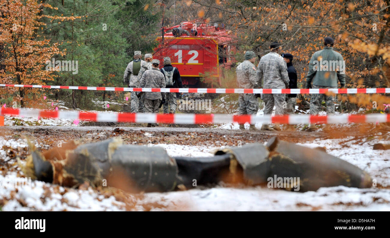 The scene of accident where the US Army's crashed UH60 Black Hawk