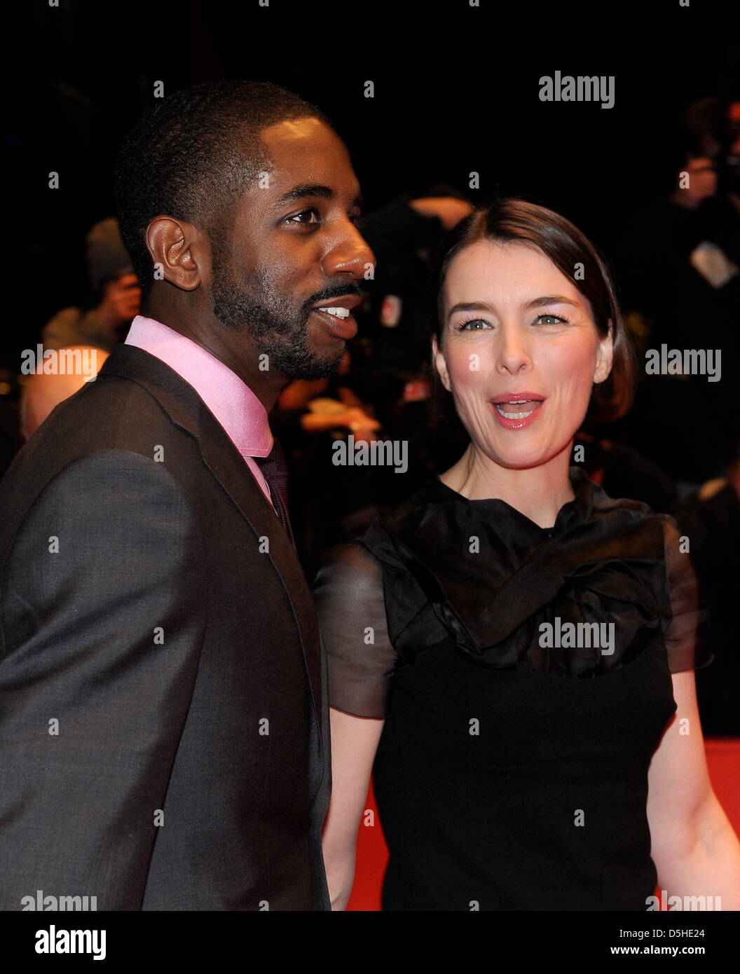British actress Olivia Williams and her husband Rashan Stone arrive for the premiere of the film 'The Ghost Writer' during the 60th Berlinale International Film Festival in Berlin, Germany on Friday 12 February 2010. The festival runs until 21 Febuary 2010. Photo: Jens Kalaene dpa/lbn  +++(c) dpa - Bildfunk+++ Stock Photo