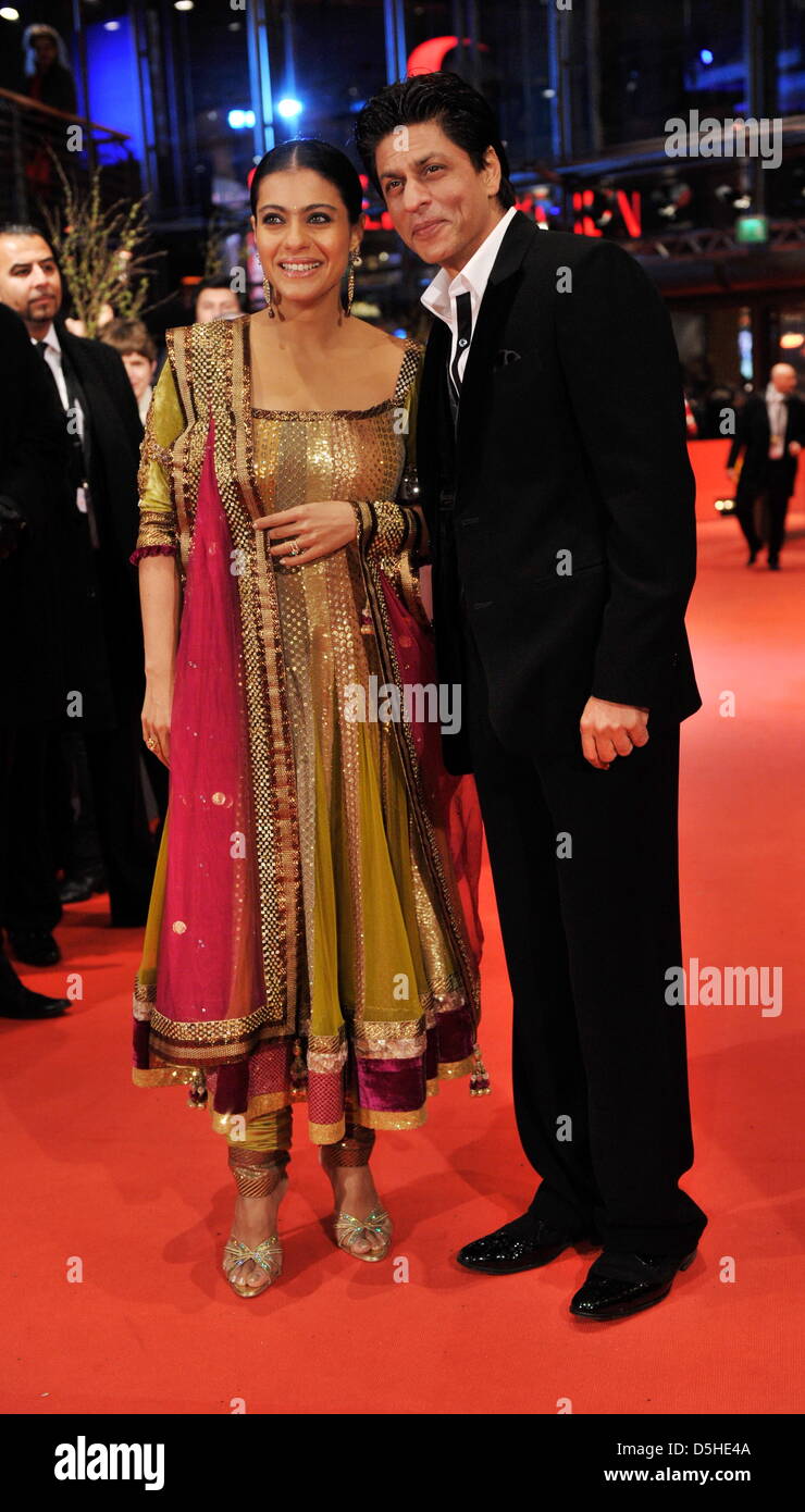 Indian actor Shah Rukh Khan and Indian actress Kajol Devgan arrive for the premiere of the film 'My Name Is Khan' during the 60th Berlinale International Film Festival in Berlin, Germany, Friday 12 February 2010. Photo: Arno Burgi dpa/lbn Stock Photo