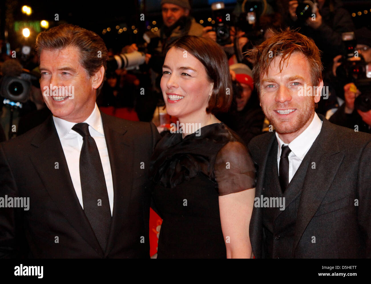 Actors Pierce Brosnan, Olivia Williams And Ewan McGregor (L-R) Arrive ...