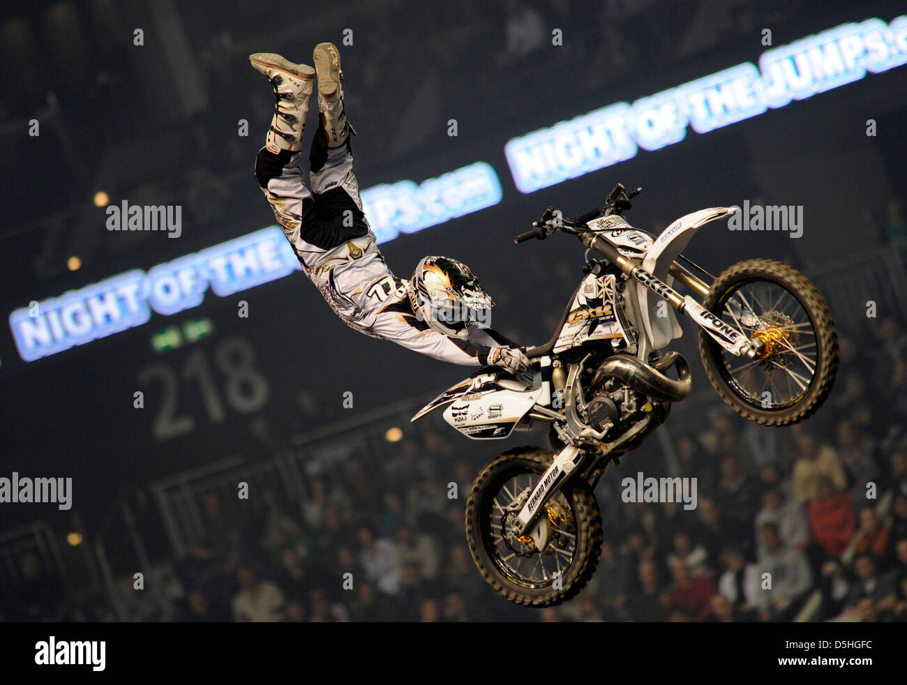 France's Brice Izzo performs his skills during teh 'Night of the Jumps ...