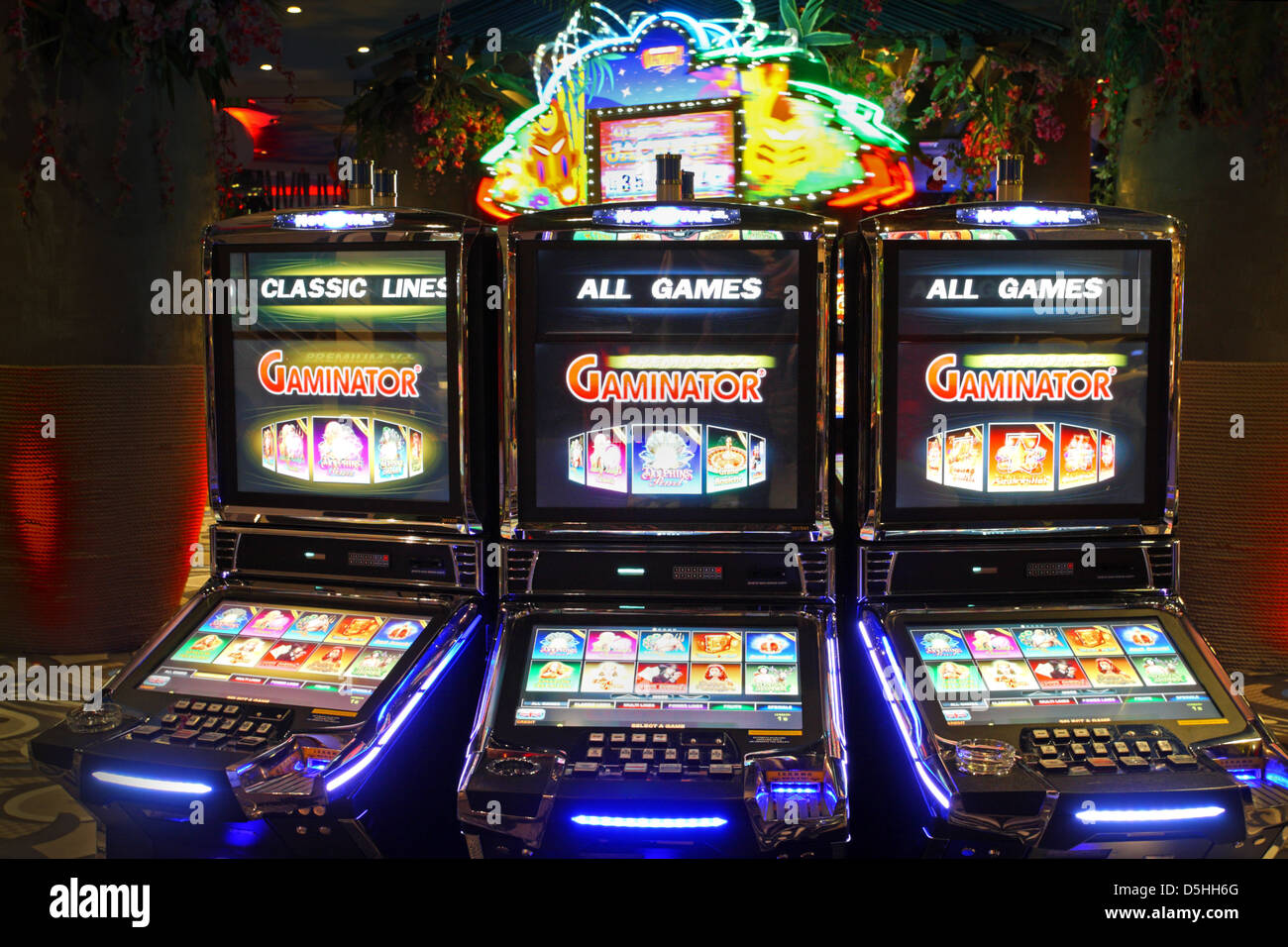Olympic Casino, gambling machines in Riga, Latvia, Europe Stock Photo