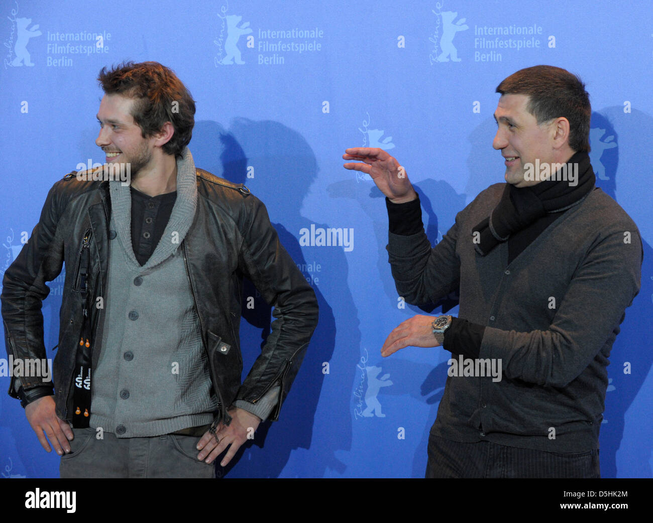 Russian actors Grigory Dobrygin (L) and Sergei Puskepalis pose during the photocall of the film 'How I Ended This Summer' running in competition during the 60th Berlinale International Film Festival in Berlin, Germany, Wednesday, 17 February 2010. The festival runs until 21 Febuary 2010. Photo: Soeren Stache dpa/lbn Stock Photo