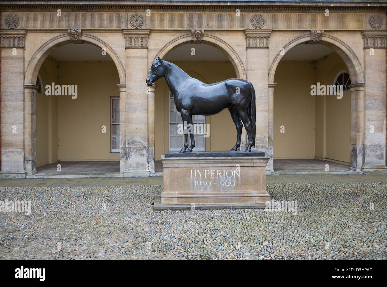 Statue of horse Hyperion at the National Horseracing Museum, Newmarket, Suffolk, England Stock Photo