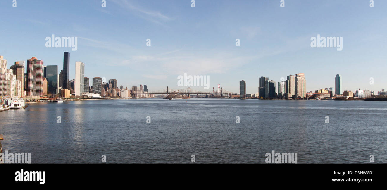 New York city skyline and east river Stock Photo - Alamy