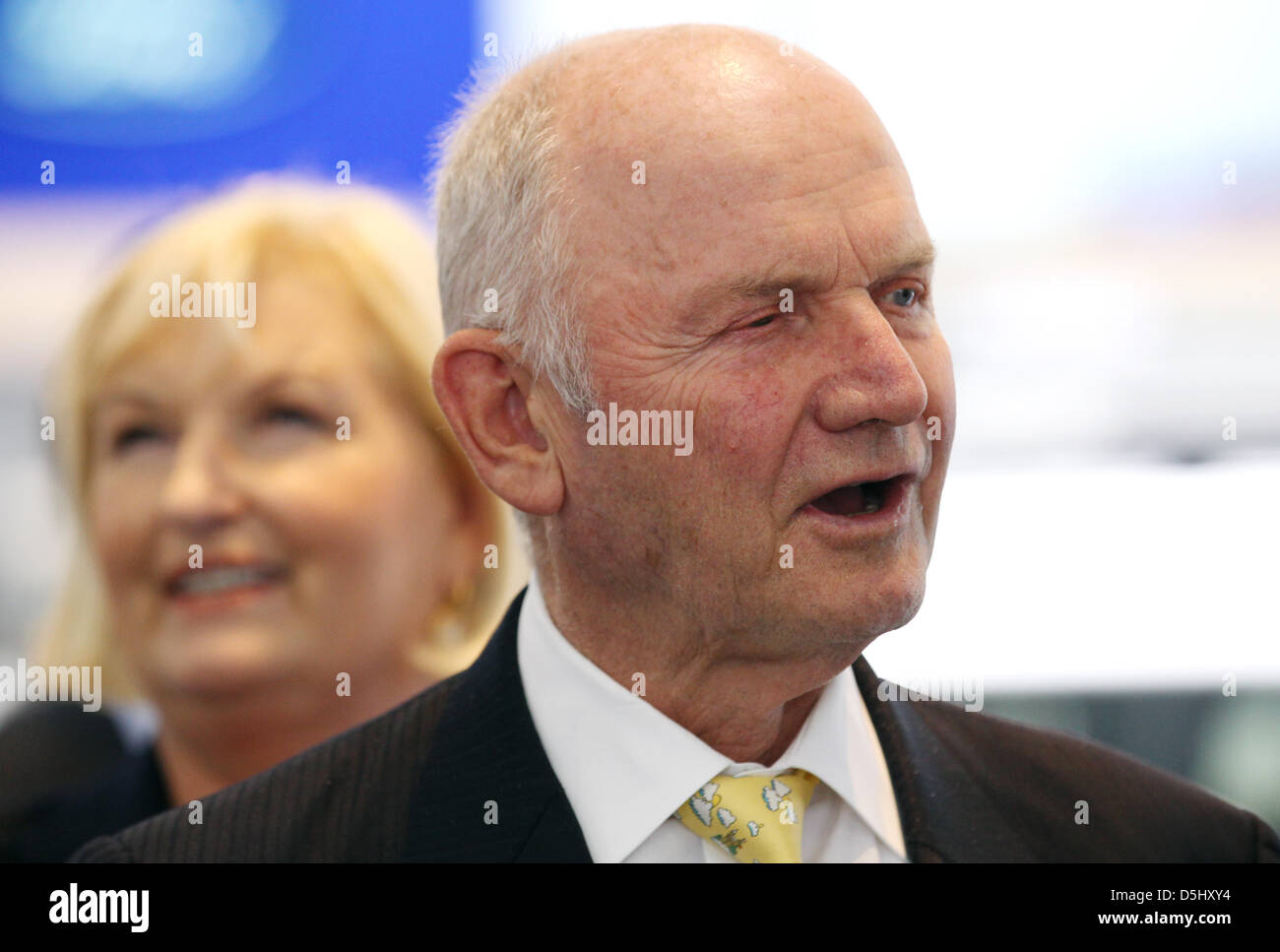 Ferdinand Piech (R), chairman of the supervisory board at Volkswagen, and wife Ursula Piech, member of the supervisory board at Volkswagen, stand at the Ford stand at the IAA Frankfurt Motor Show for commercial vehichles in Hanover, Germany, 18 September 2012. The 64th IAA commercial vehichles fair runs from 20 until 27 September 2012. Photo: FRISO GENTSCH Stock Photo