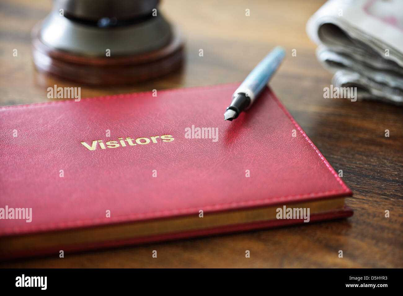 Hotel guest book Stock Photo