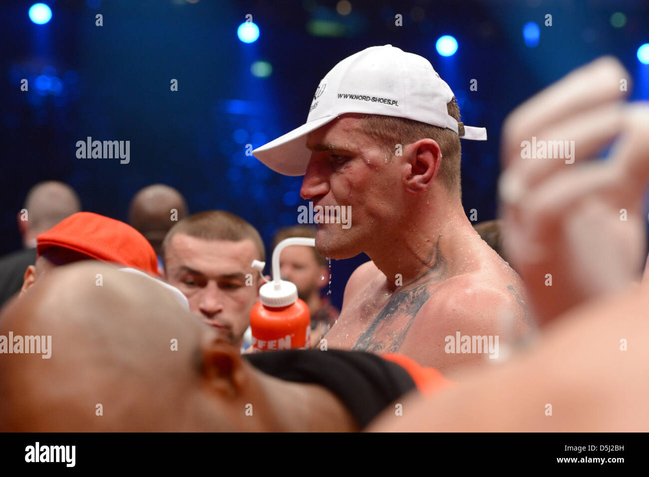 Polish challenger Mariusz Wach is pictured after his fight against former and current Ukrainian IBF, WBO, WBA and IBO heavyweight boxing world champion Vladimir Klitschko at O2 world in Hamburg, Germany, 10 November 2012. Klitschko won the fight by points. Photo: MARCUS BRANDT Stock Photo