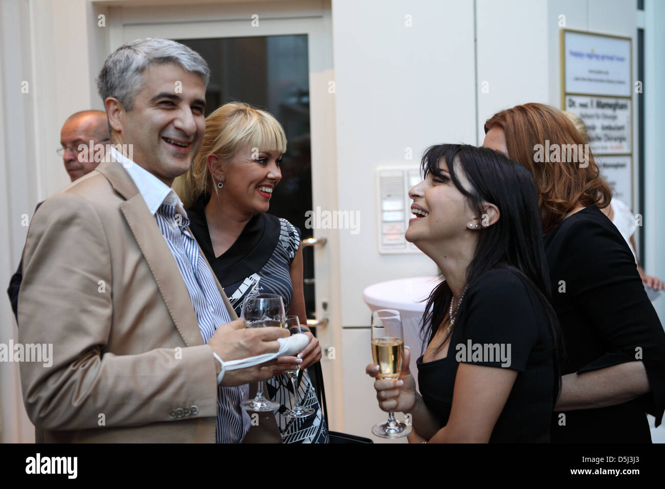 Guests and Leyla Jafarova at opening of Jeweller shop of Jafarov family. Duesseldorf Germany. Steffen Stock Photo