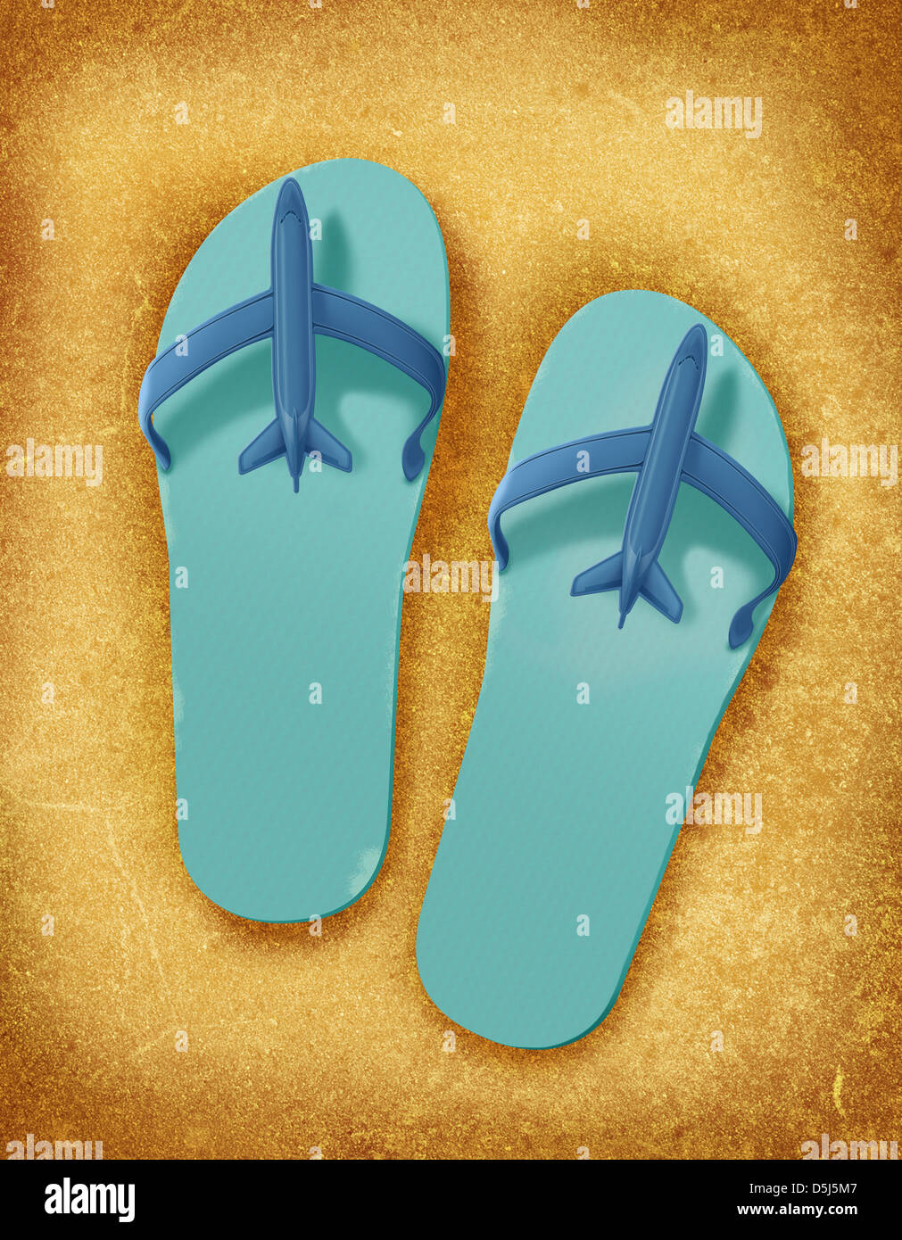 Illustration of beach slippers Stock Photo