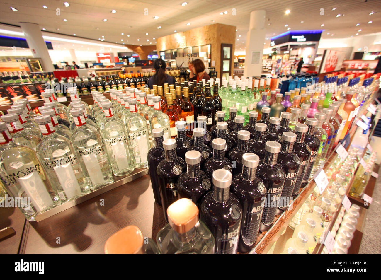 Products are pictures at a duty-free shop at the airport in Frankfurt ...