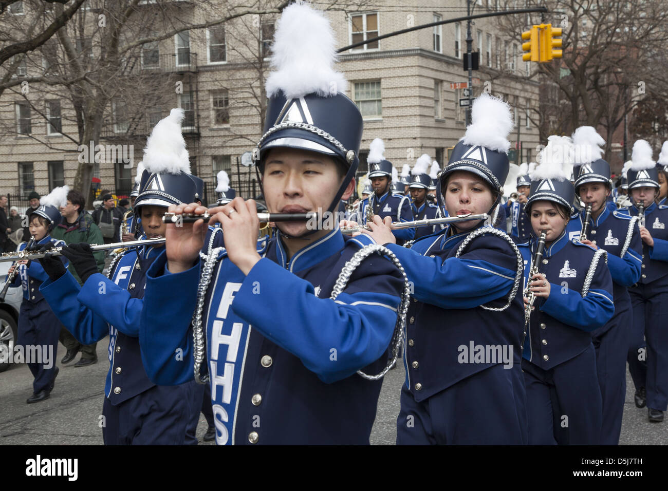 The annual Irish Parade in Park Slope, Brooklyn, NY this year was celebrated on Saint Patrick's Day, March 17th. Stock Photo