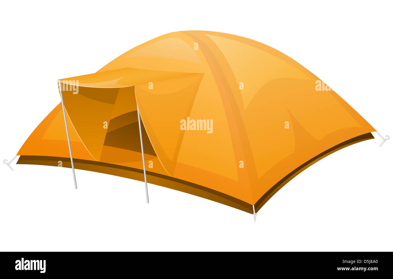 tourist tent illustration isolated on white background Stock Photo - Alamy