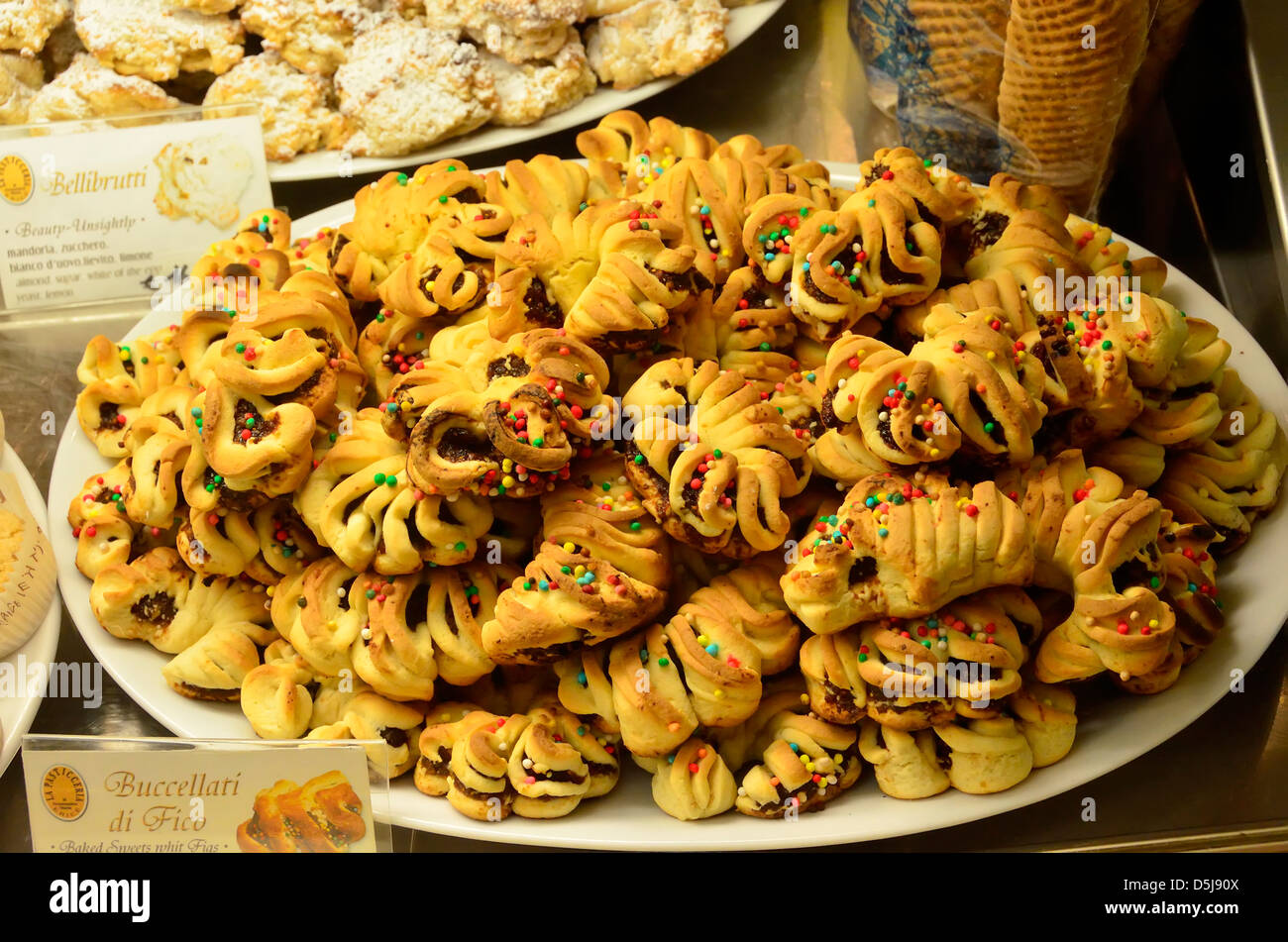 Sweets in a bakery in the historic hilltop village of Erice, Italy