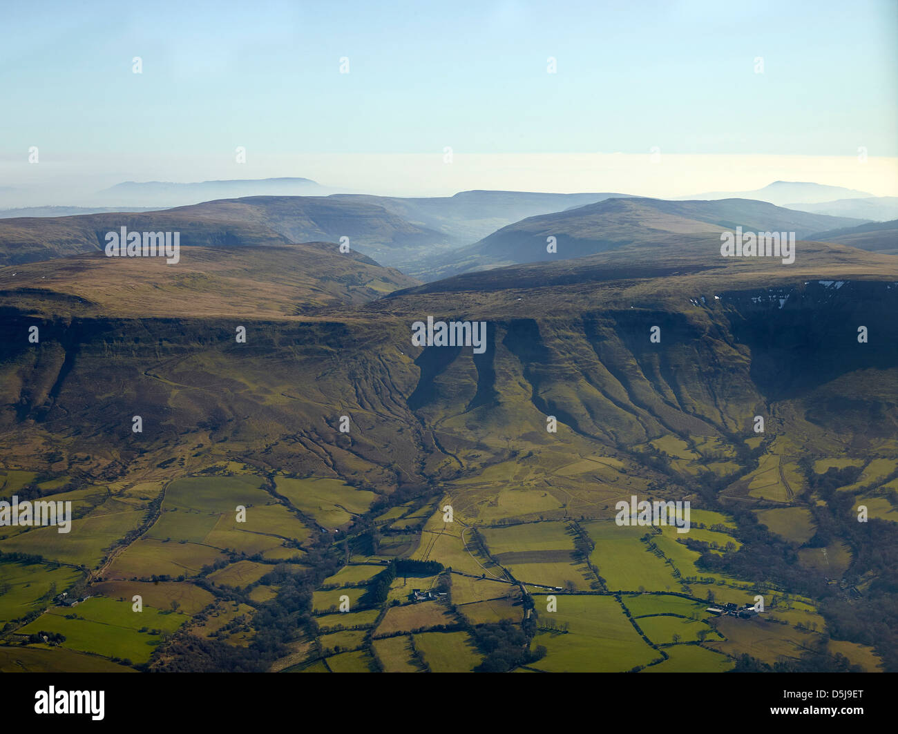 Brecon beacons from the air, South Wales, UK Stock Photo