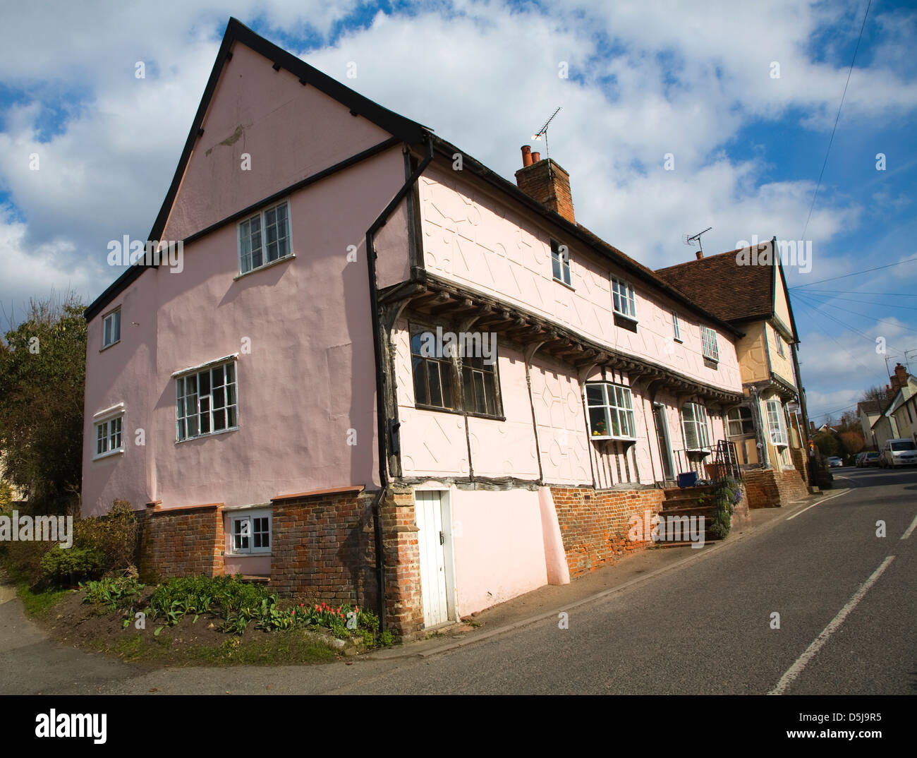 Historic buildings in the village of Coddenham, Suffolk, England Stock Photo