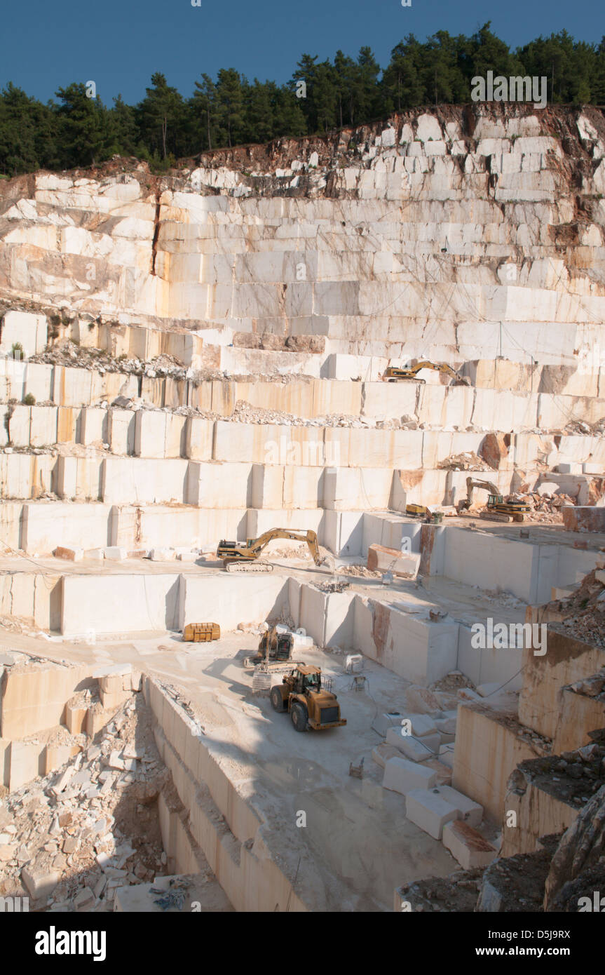 Greek island September One of the marble quarries near Limenas Thassos Town Stock Photo