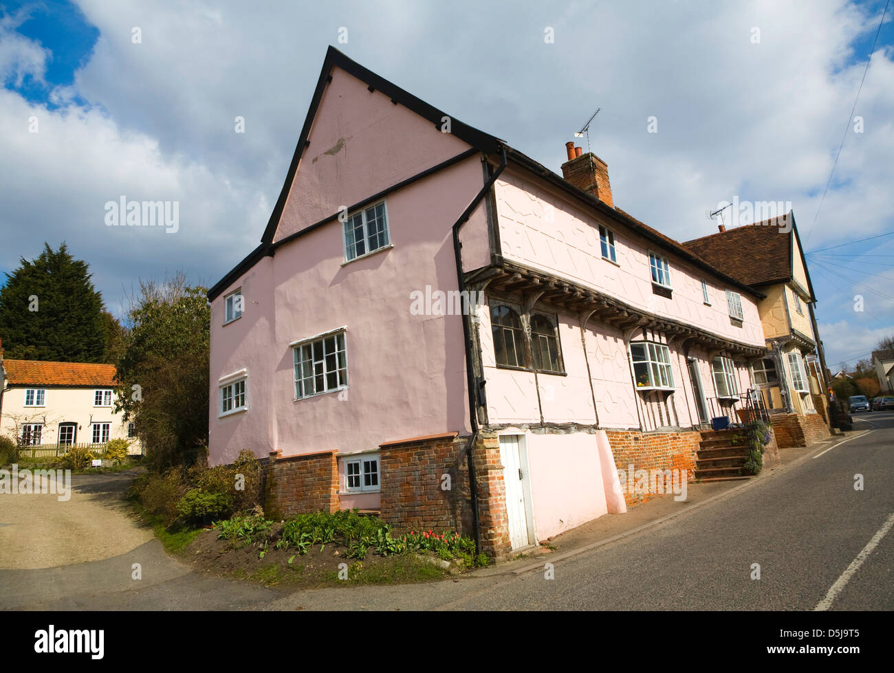 Historic buildings in the village of Coddenham, Suffolk, England Stock Photo