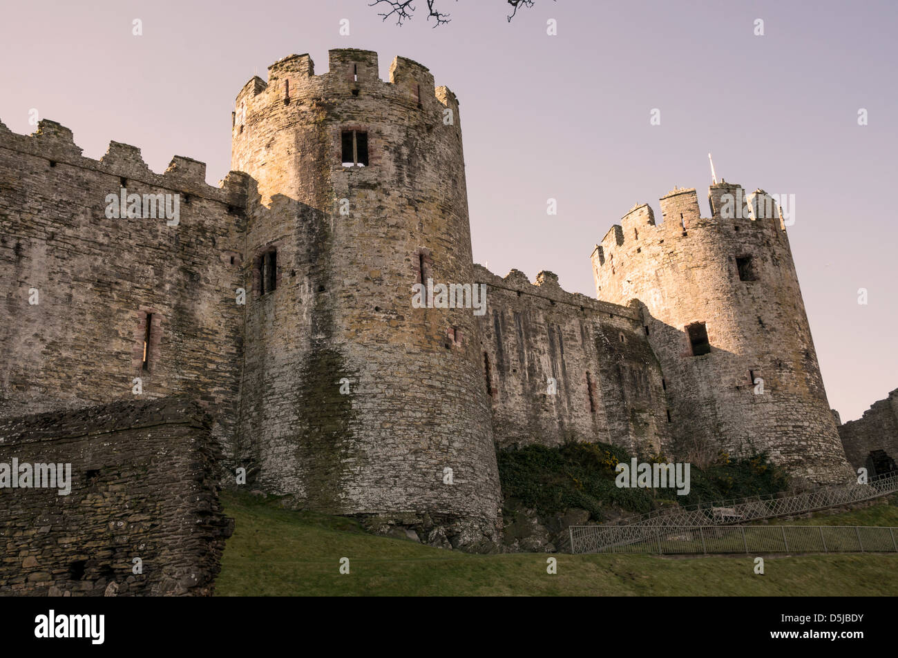 Conwy Castle Telford Suspension Bridge North Wales UK Stock Photo Alamy