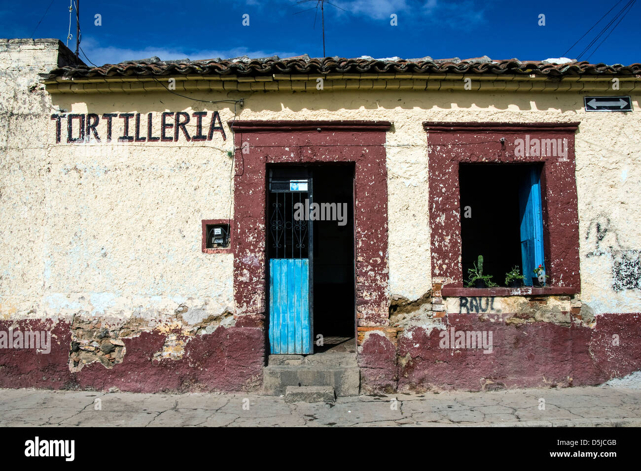 rural Mexico rustic village street scene Stock Photo