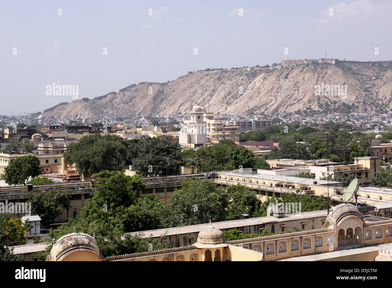 Areal View of Jaipur Pink city from Hawa mahal palace of  winds Rajasthan india Stock Photo