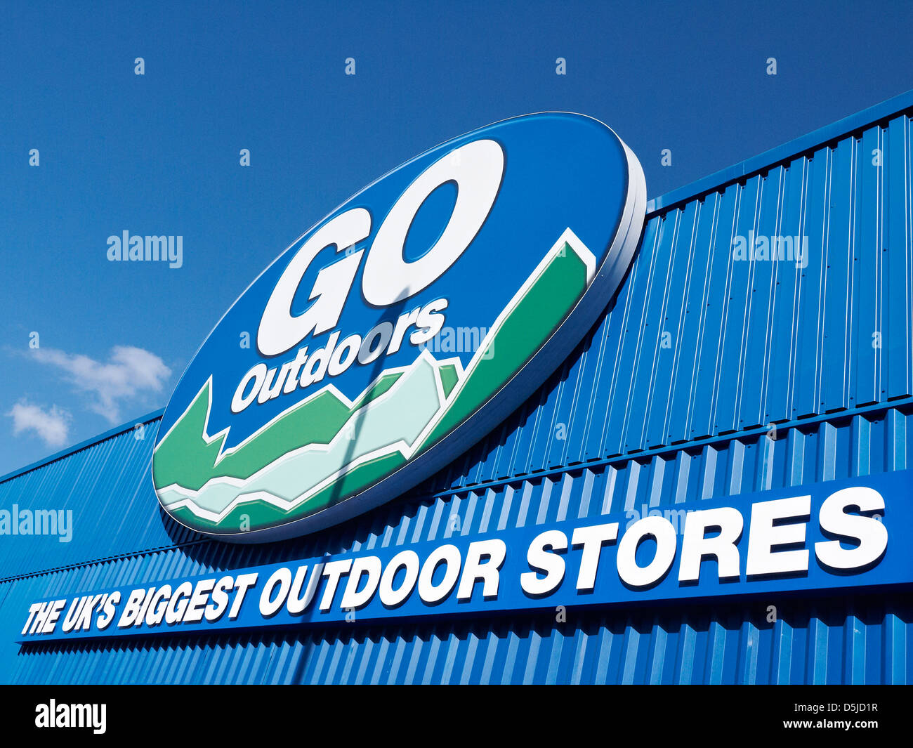 Go Outdoors sign on shop UK Stock Photo