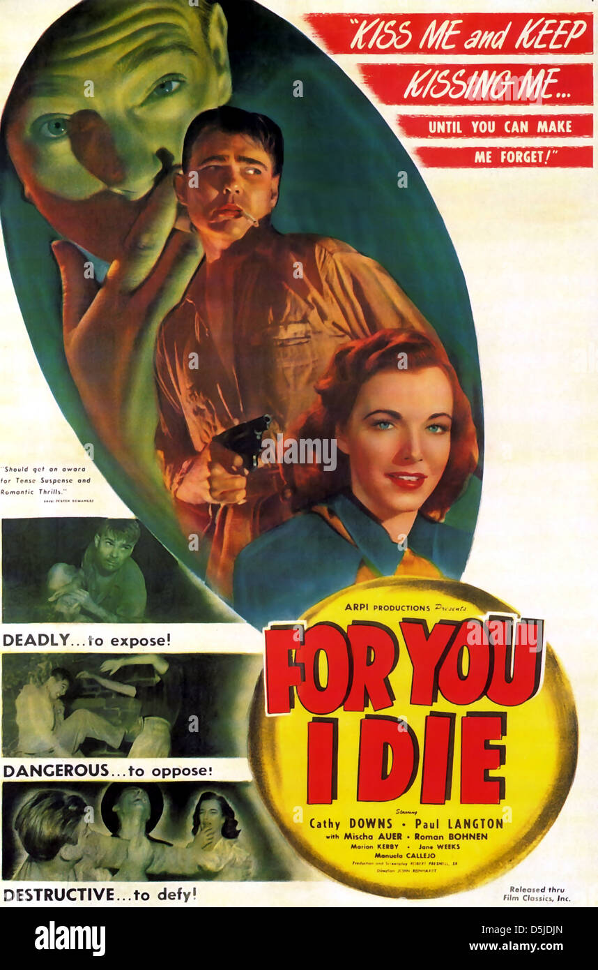 FOR YOU I DIE 1947 Poster for ARPI Produictions film with Cathy Downs and Paul Langton Stock Photo