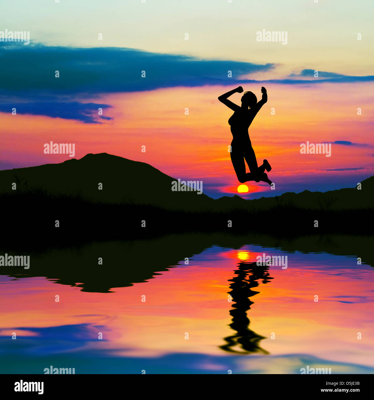 Jump for joy silhouette hi-res stock photography and images - Alamy