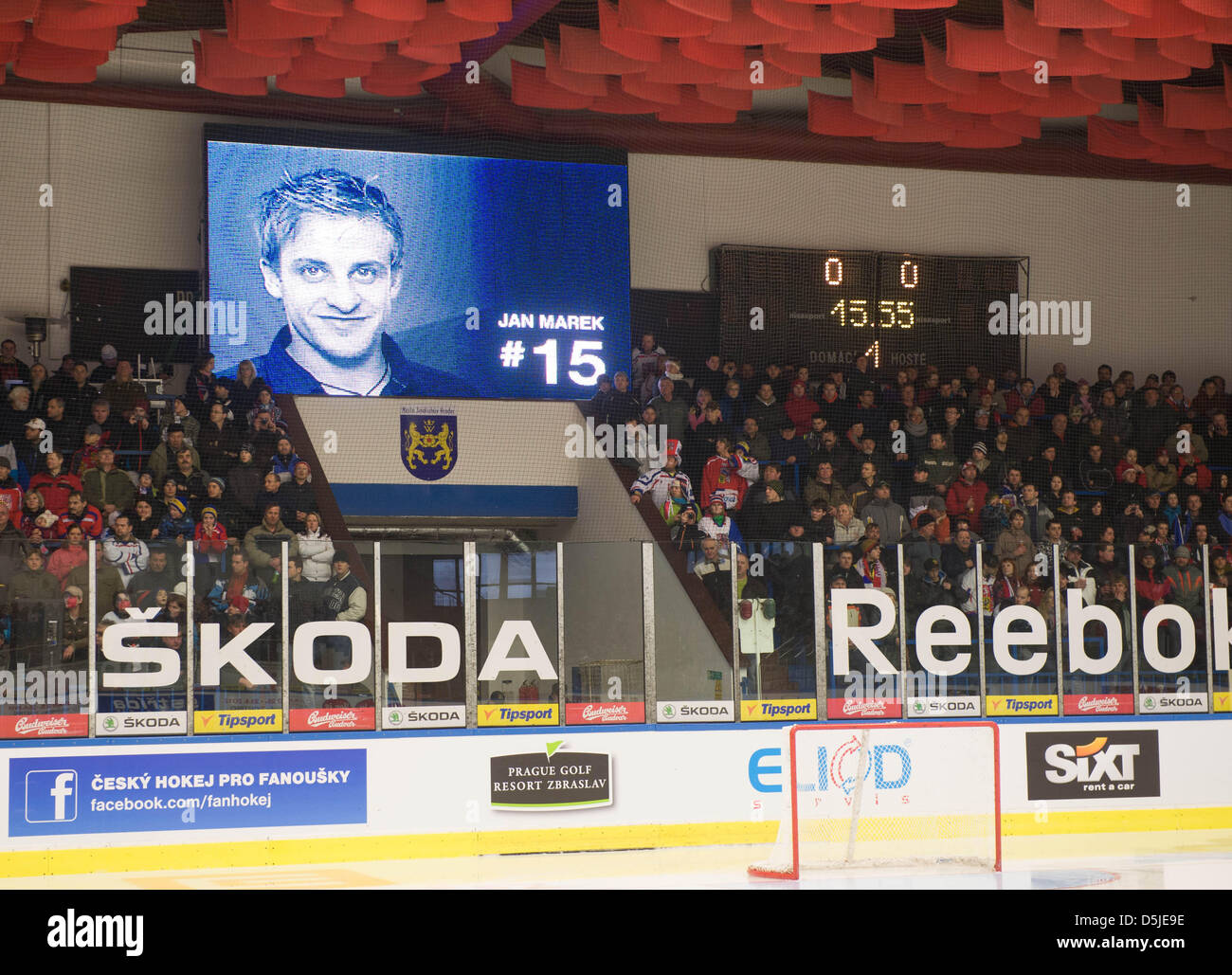 Stadium which was named after ice hockey player Jan Marek before Euro Hockey Challenge match