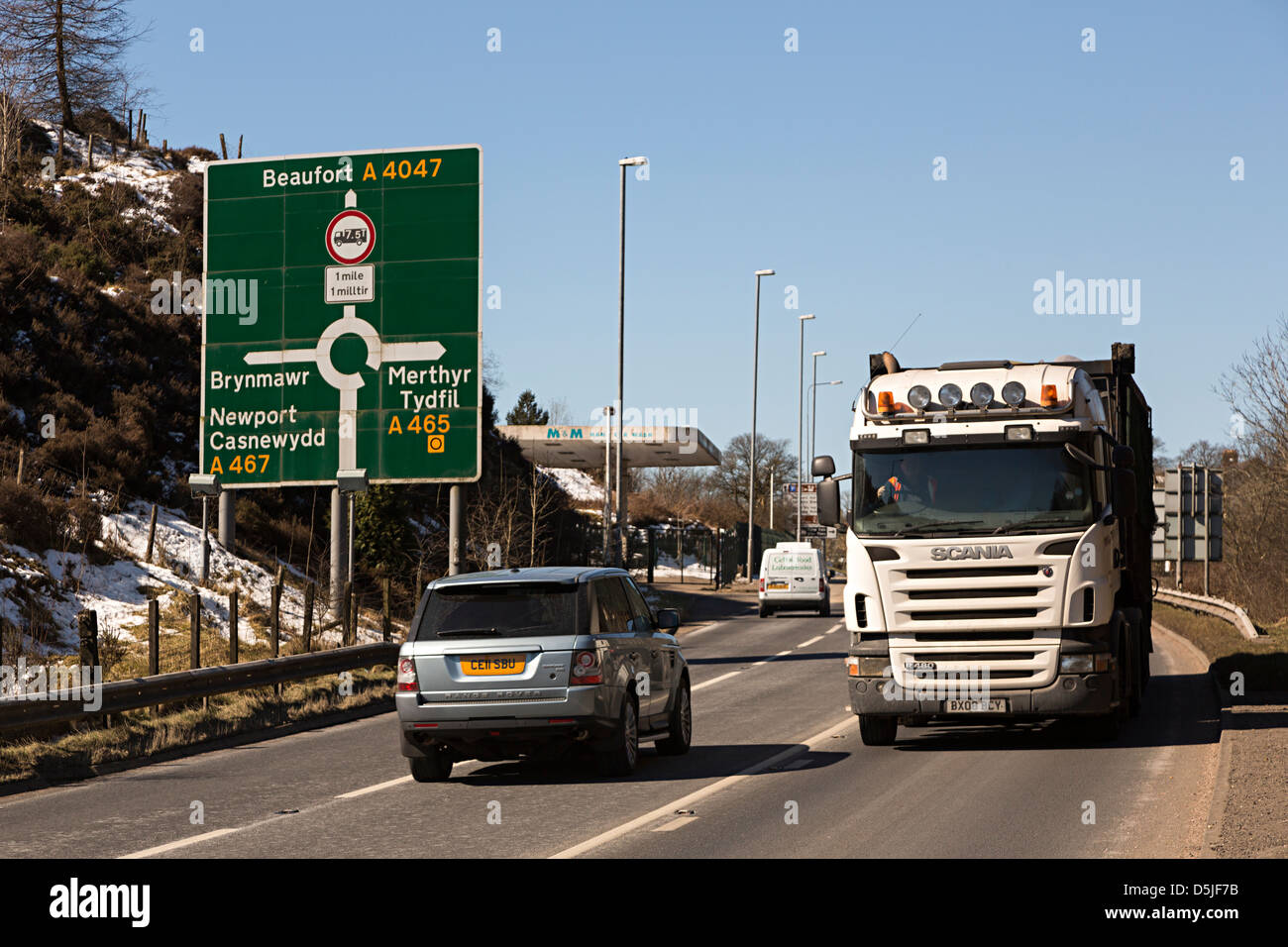 Heads of the Valleys road through the Clydach at Brynmawr, Wales