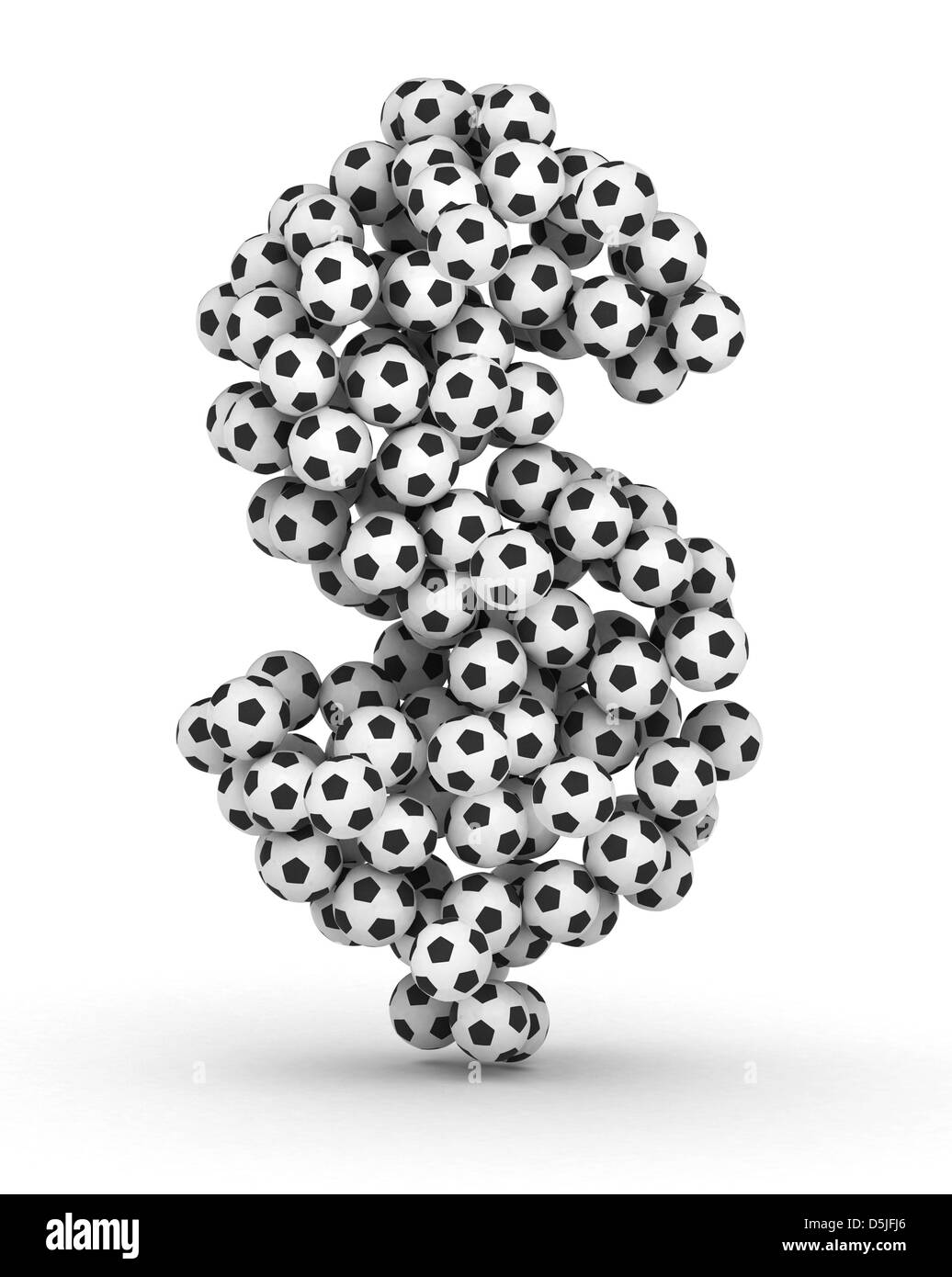 Dollar sign from soccer football balls isolated on white background Stock Photo Alamy