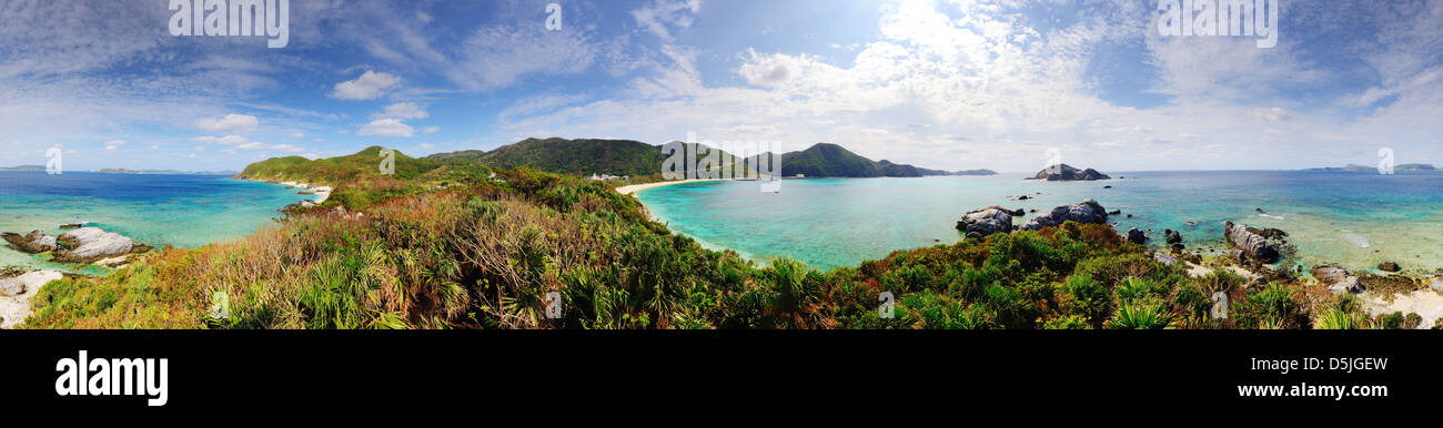 Panorama of Tokashiki Island in Okinawa, Japan. Stock Photo