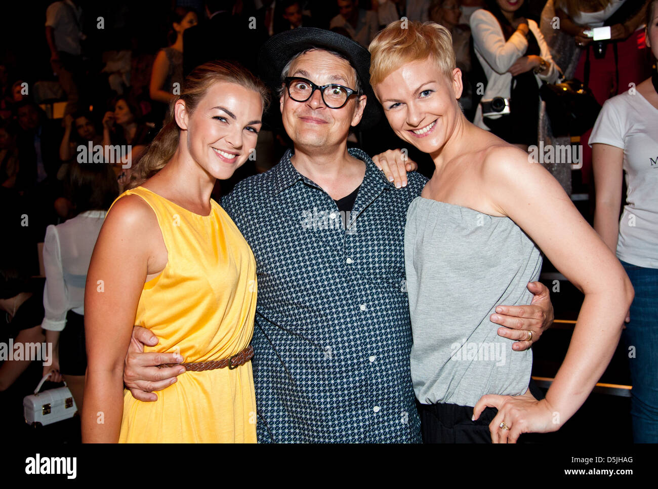 Annika Kipp Rolf Schneider and Karen Heinrichs at Mercedes-Benz Fashion Week Berlin Spring/Summer Laurel show at Stock Photo