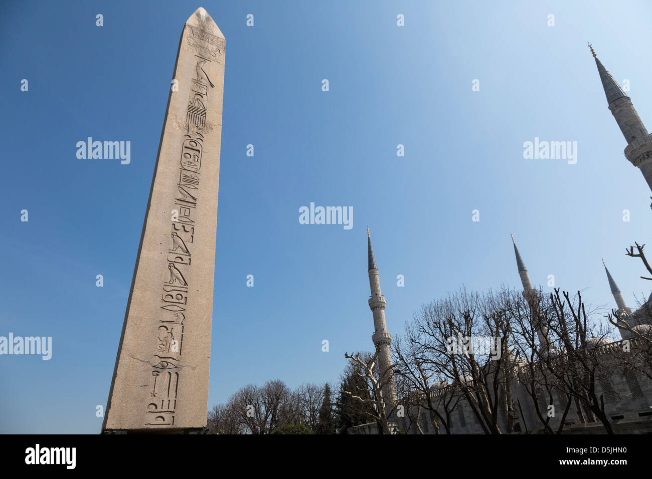 The obelisk of Theodosius I in Istanbul, Turkey. Stock Photo