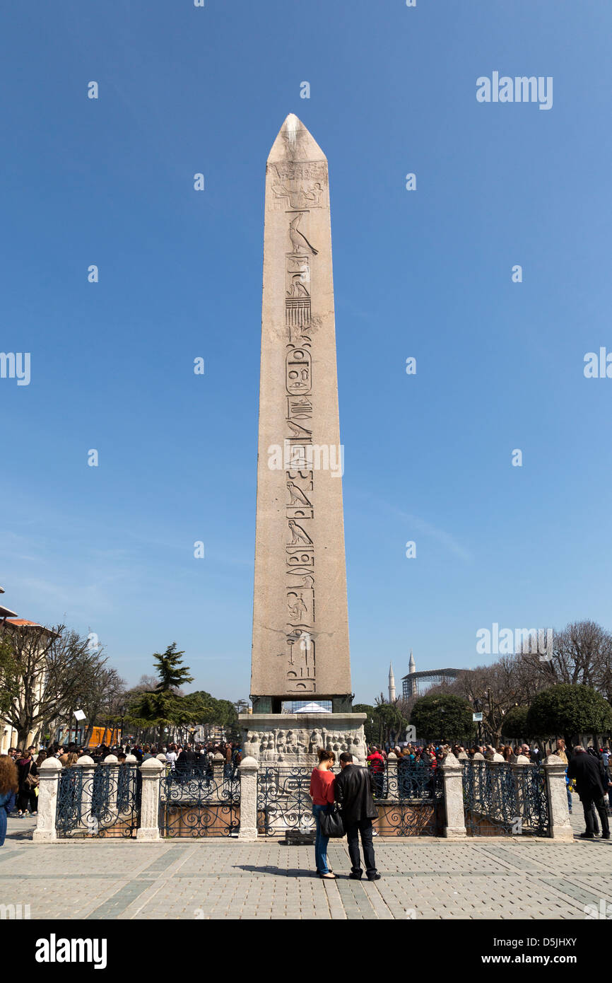 The obelisk of Theodosius I in Istanbul, Turkey. Stock Photo