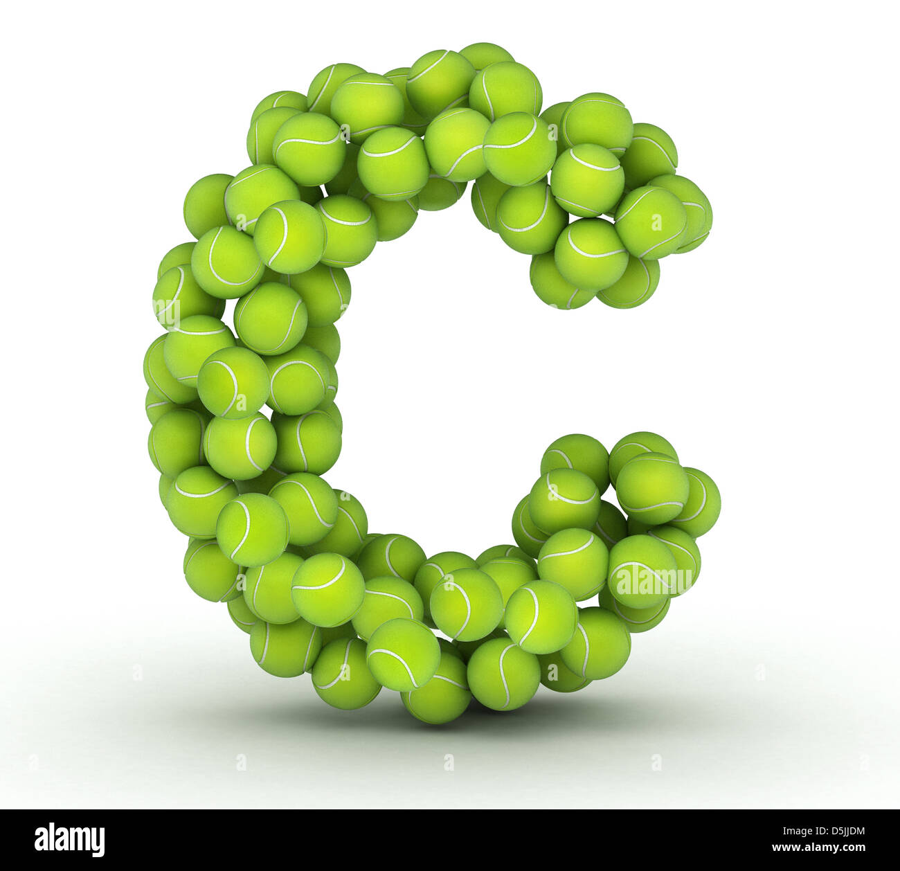 Letter C, alphabet of tennis balls on white background Stock Photo - Alamy